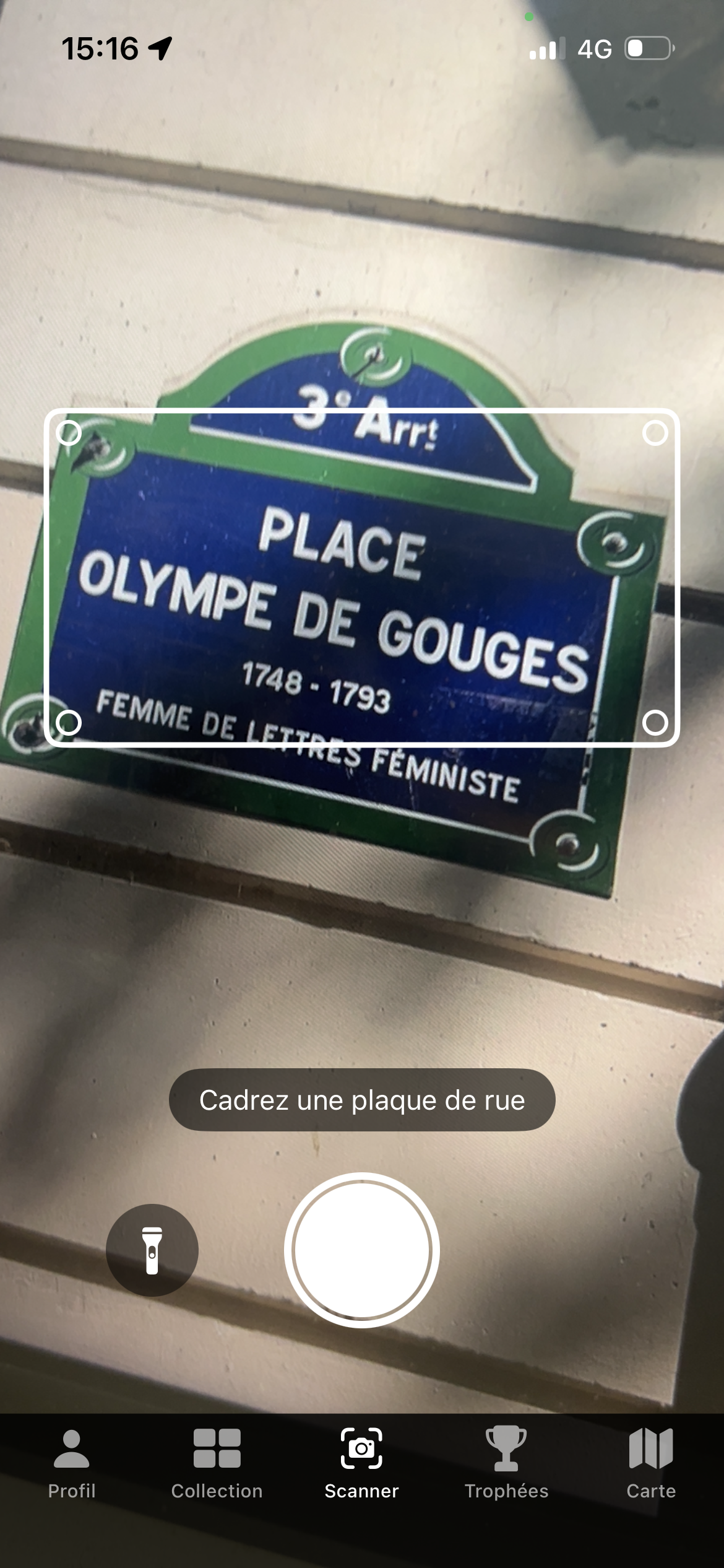 Scanner une plaque de rue